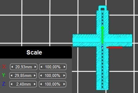 XZS-FLT-0010 gold cross pendant 3D print model_4