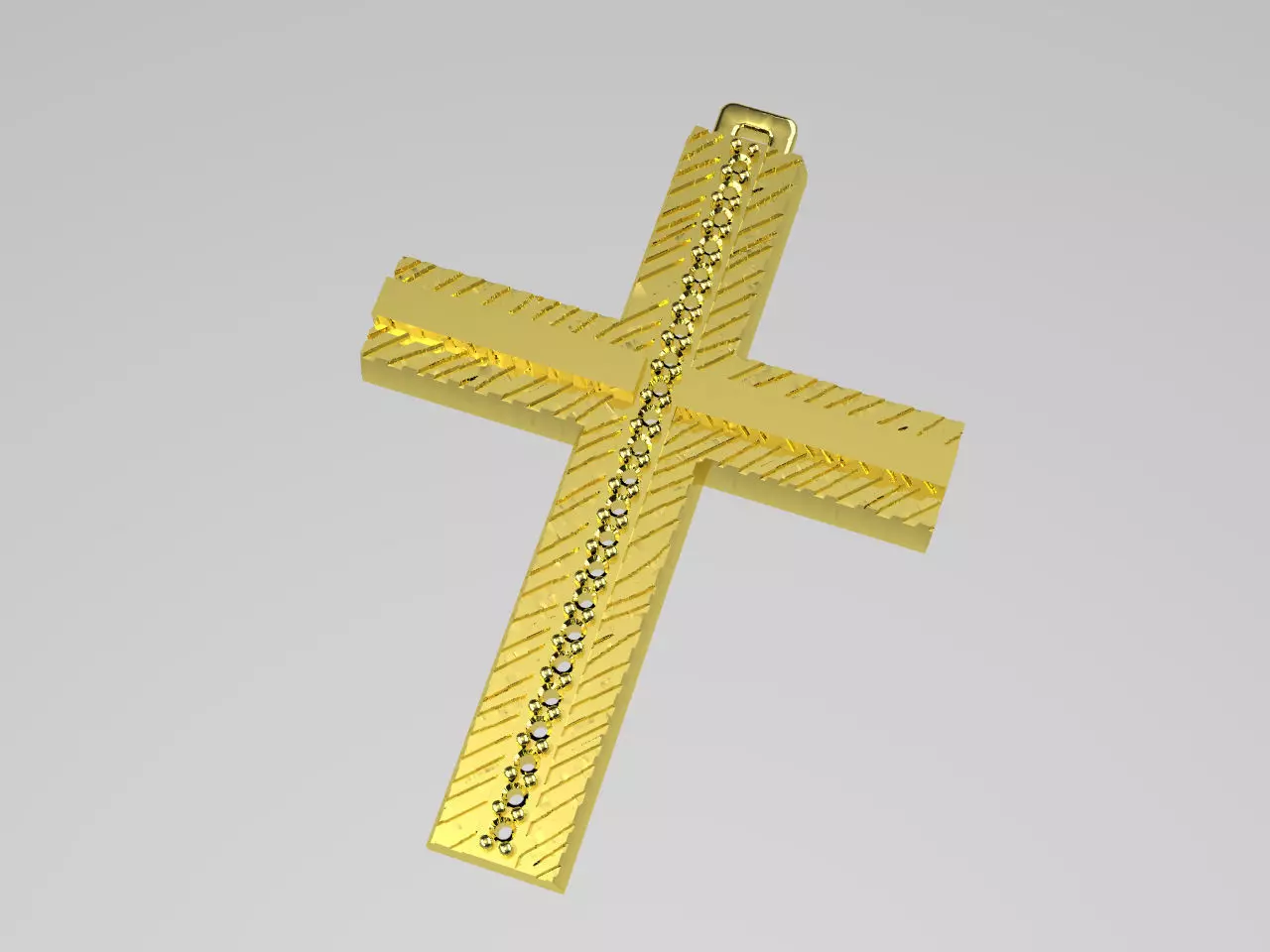 XZS-FLT-0010 gold cross pendant 3D print model_0