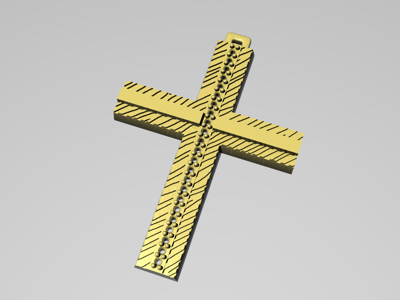 XZS-FLT-0010 gold cross pendant 3D print model_2