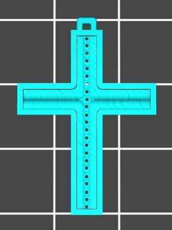 XZS-FLT-0010 gold cross pendant 3D print model_5