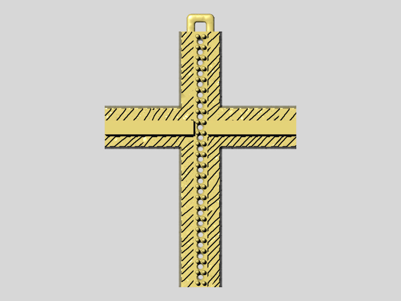 XZS-FLT-0010 gold cross pendant 3D print model_3