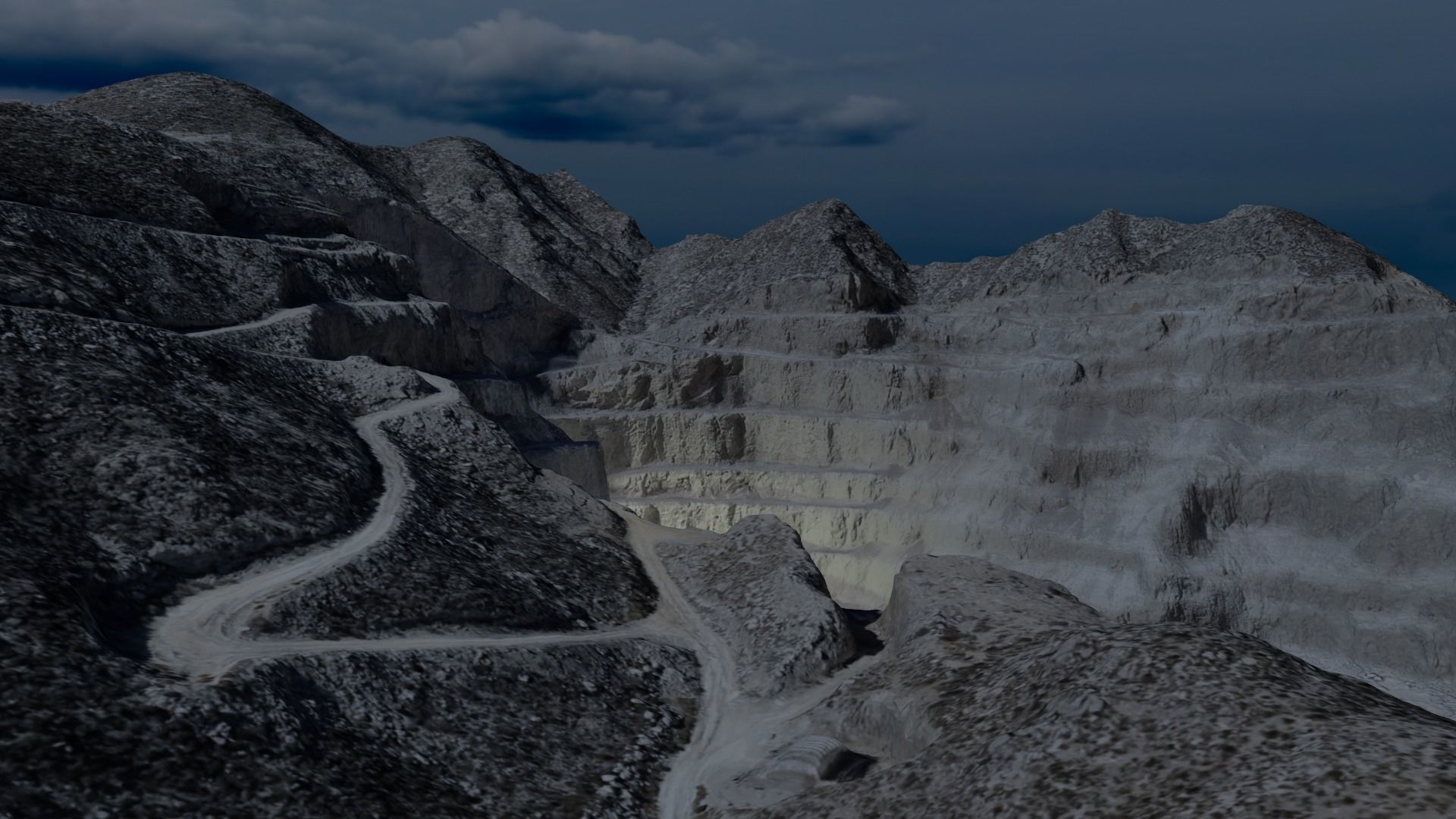 Open Pit Mine Landscape 3D model_7