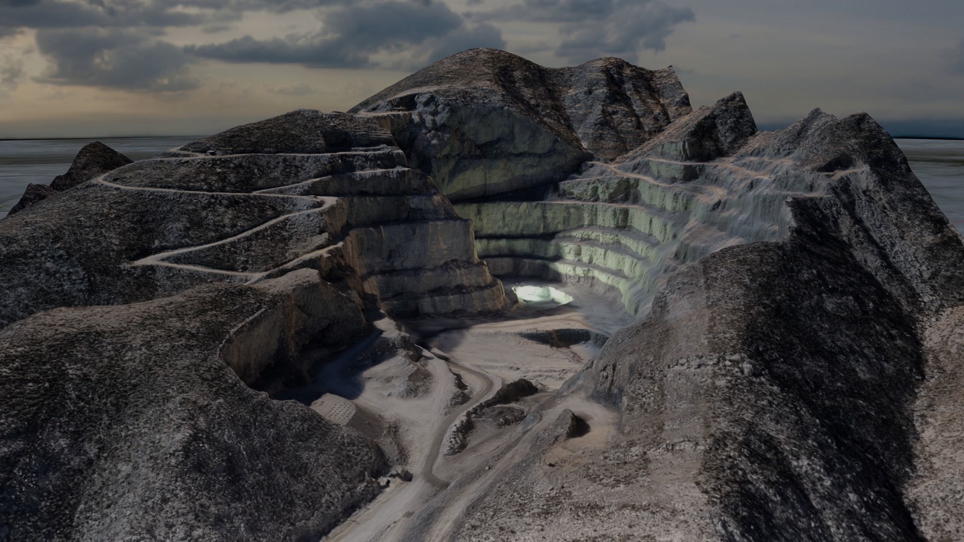 Open Pit Mine Landscape 3D model_15