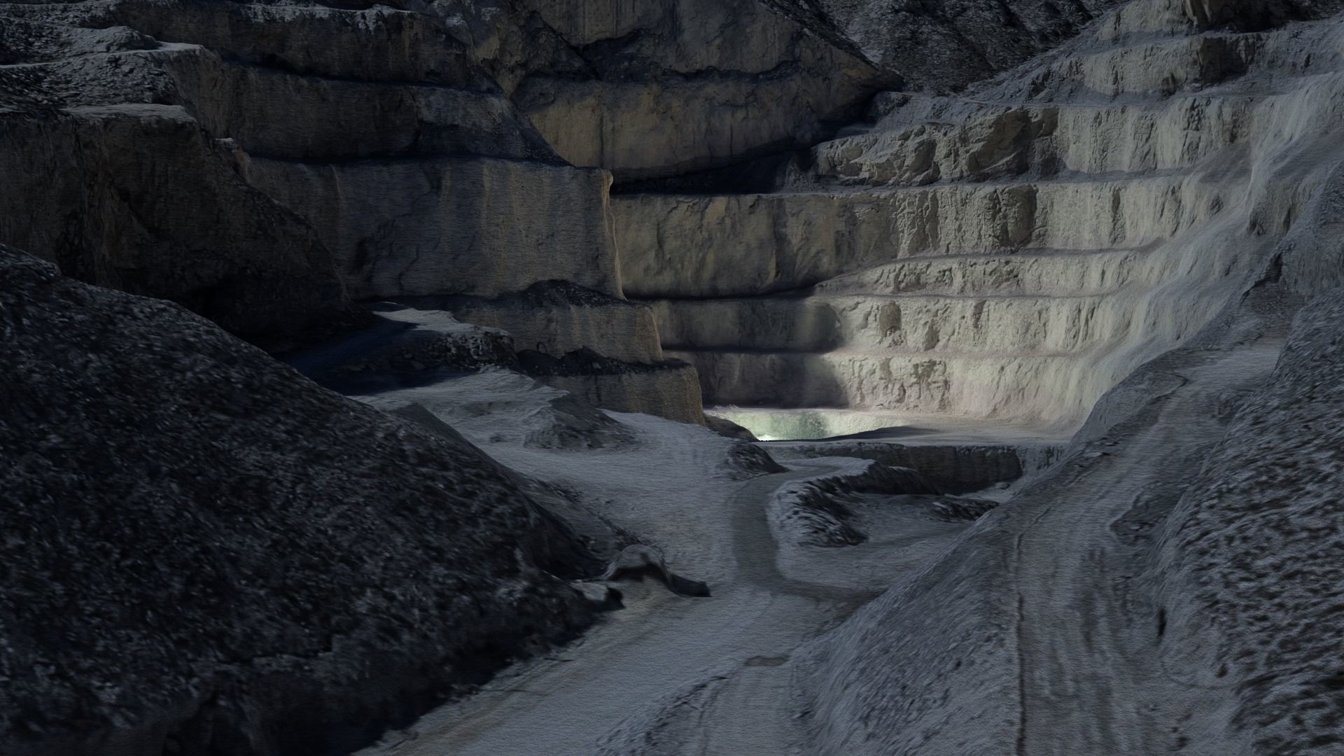 Open Pit Mine Landscape 3D model_1