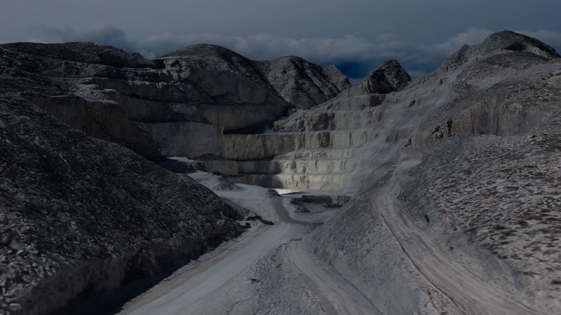 Open Pit Mine Landscape 3D model_2