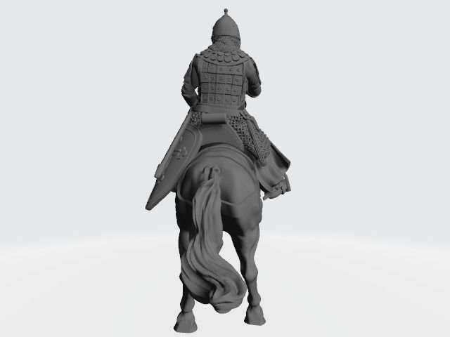 Mounted medieval russian noble knight 3D print model_9