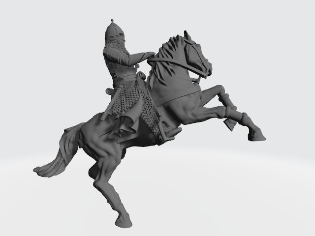 Mounted medieval russian noble knight 3D print model_6
