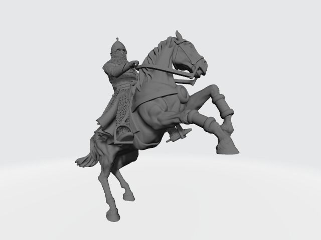 Mounted medieval russian noble knight 3D print model_5