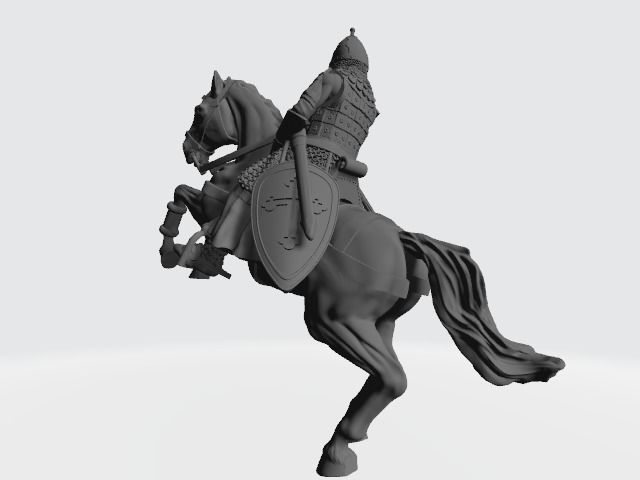 Mounted medieval russian noble knight 3D print model_11