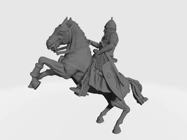 Mounted medieval russian noble knight 3D print model_0