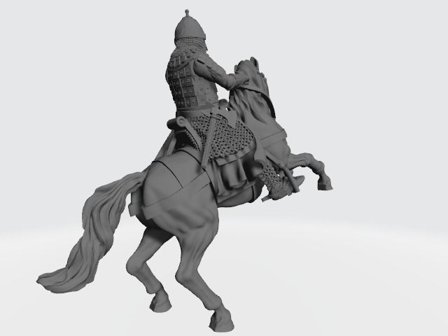 Mounted medieval russian noble knight 3D print model_7