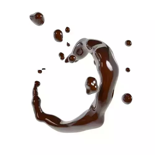 Fresh fluid curly splash milk oil or water Low-poly 3D model