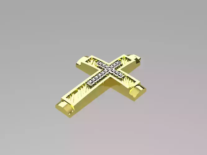 XZS-BUL-0011 gold cross pendant with diamonds