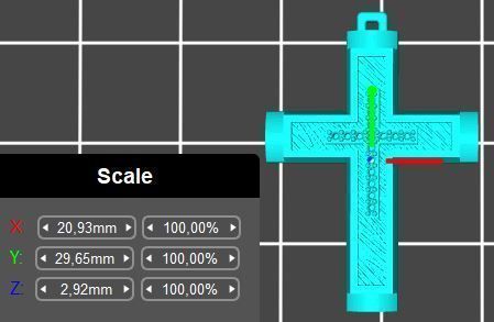 XZS-FLT-0011 gold cross pendant with diamonds 3D print model_4