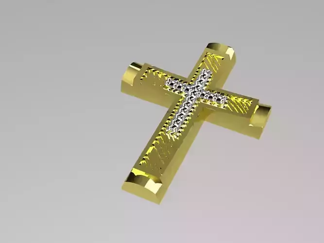 XZS-NEG-0011 gold cross with diamonds