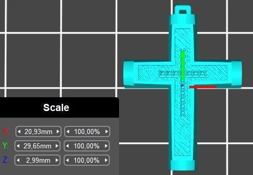 XZS-NEG-0011 gold cross with diamonds 3D print model_4
