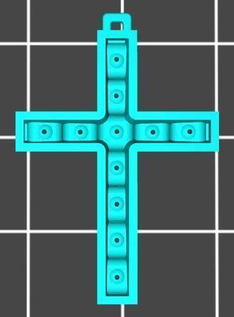 XZS-BUL-0012 cross made of gold 3D print model_5