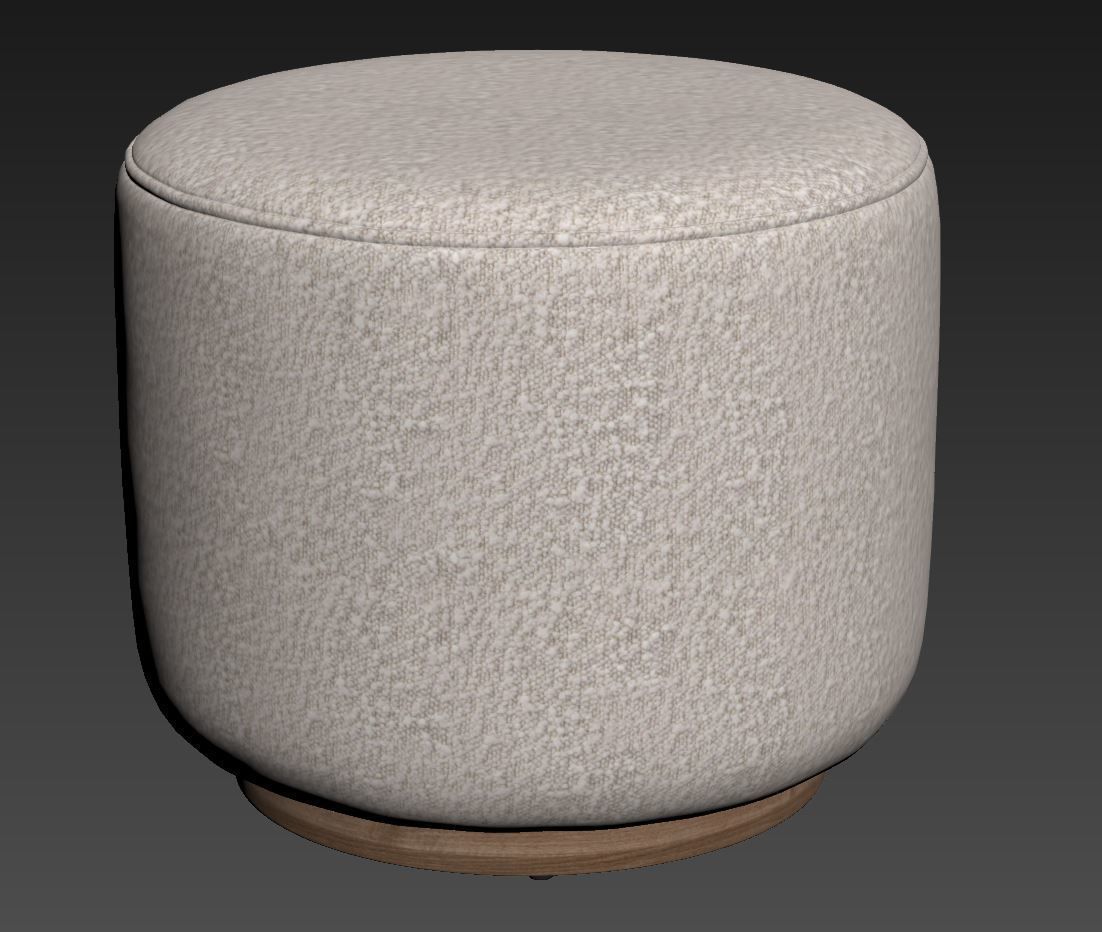 Sinclair Round Boucle Ottoman Whistler  by Four Hands 3D model_5