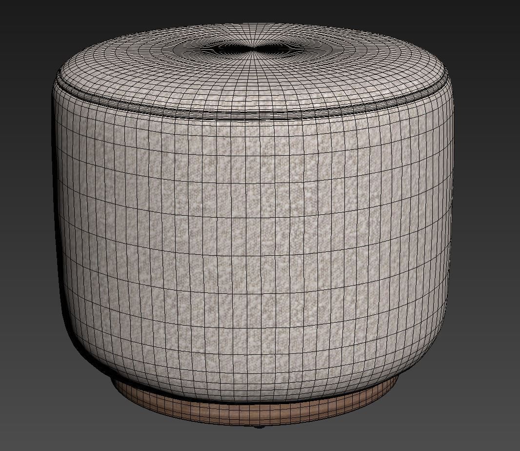 Sinclair Round Boucle Ottoman Whistler  by Four Hands 3D model_6