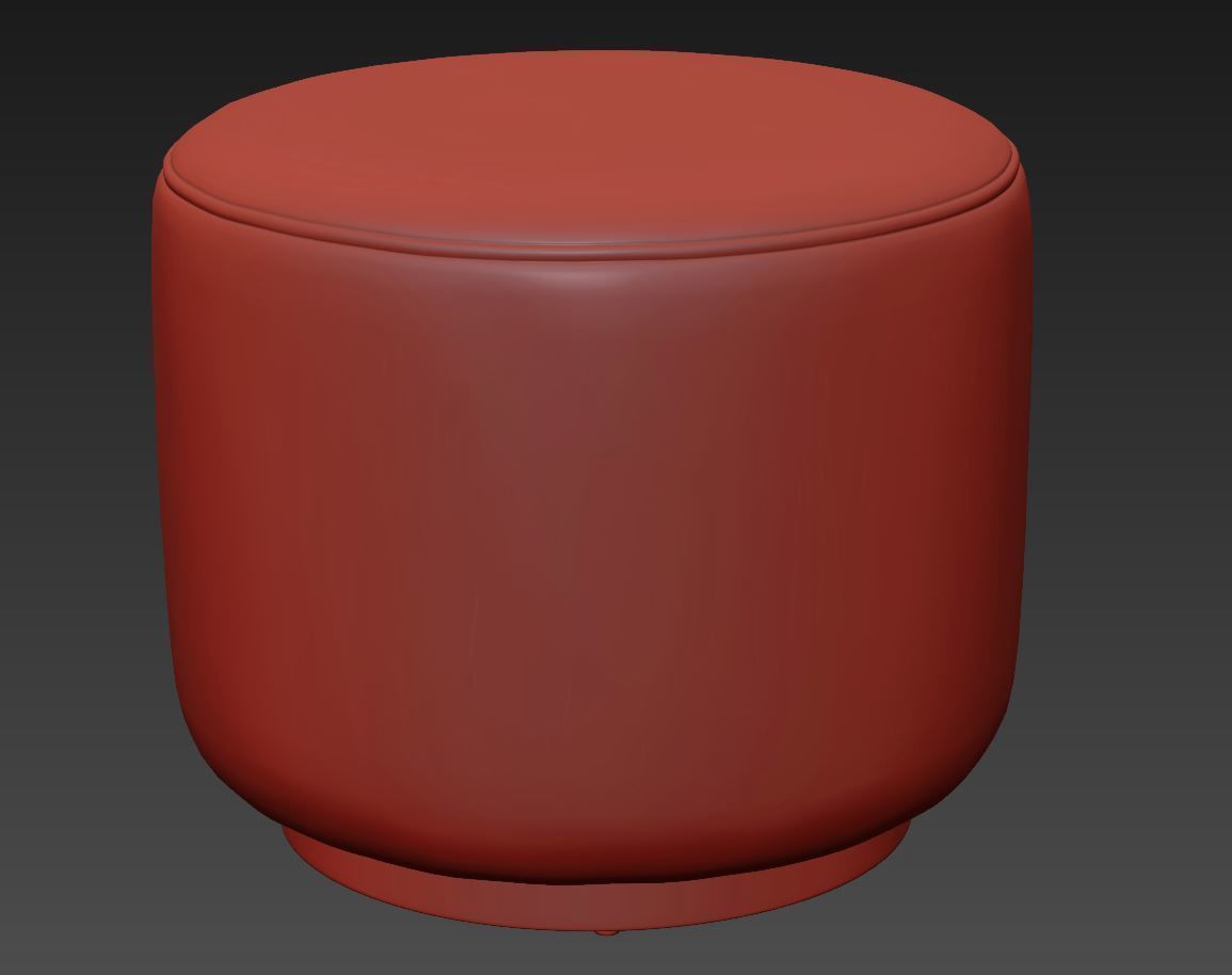 Sinclair Round Boucle Ottoman Whistler  by Four Hands 3D model_7