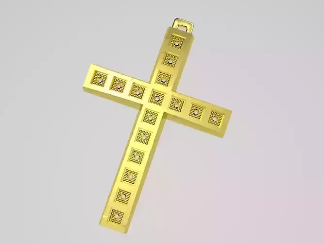 XZS-BUL-0013 gold cross pendant with diamonds