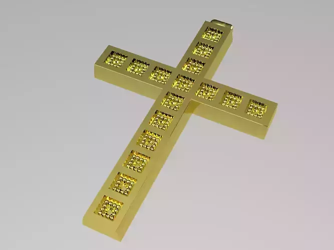 XZS-FLT-0013 gold cross with squares