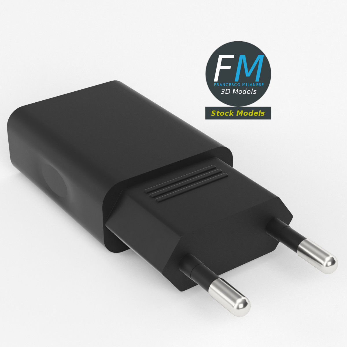 USB charger 3D model_2