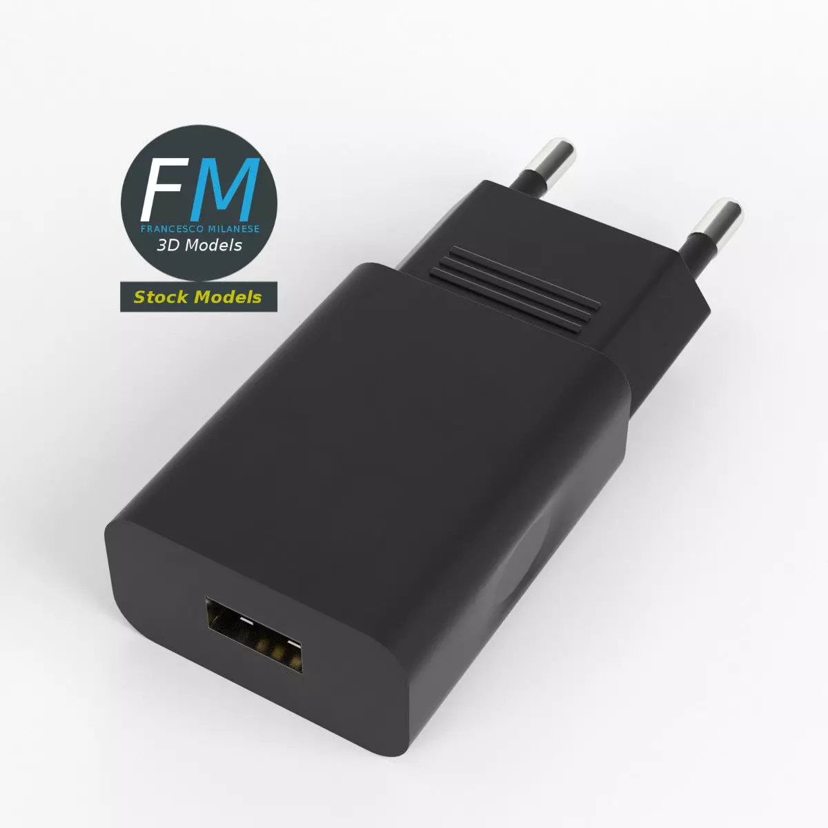 USB charger 3D model_0