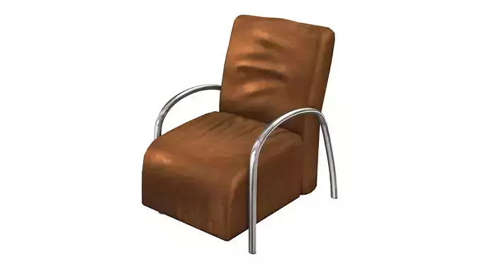 Suede Chair Low-poly 3D model