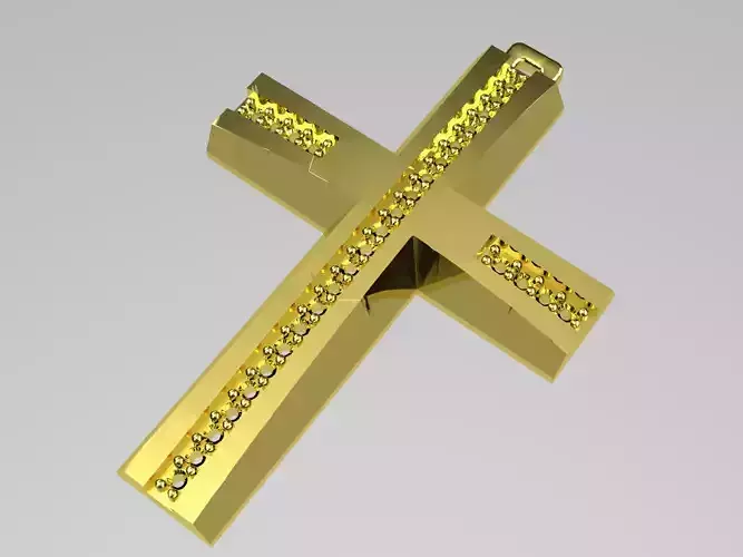 XZS-BUL-0015 gold cross with diamonds