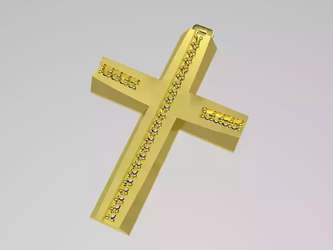 XZS-NEG-0015 gold cross with diamonds
