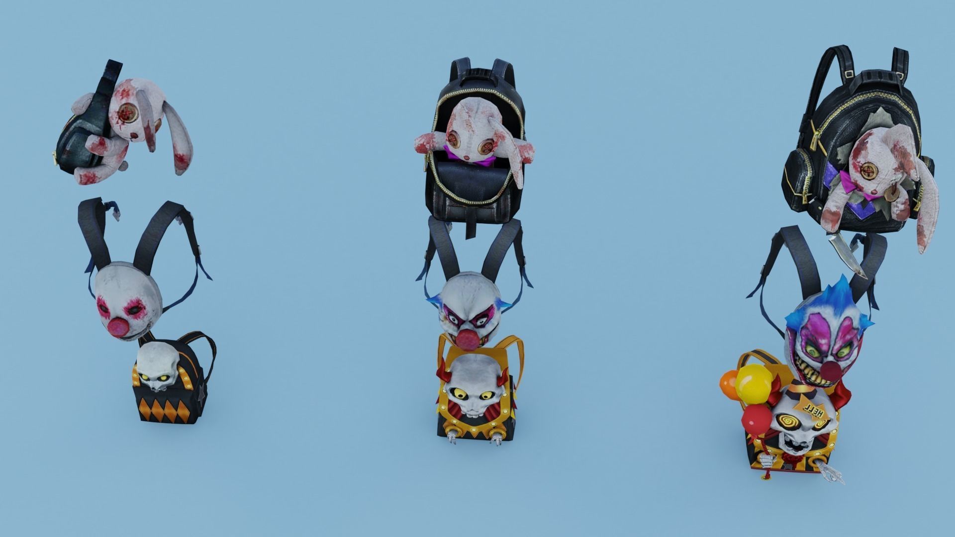 bag 9x Haunting Night BackpackJester s TrickMurderous Amusement 3D model_1