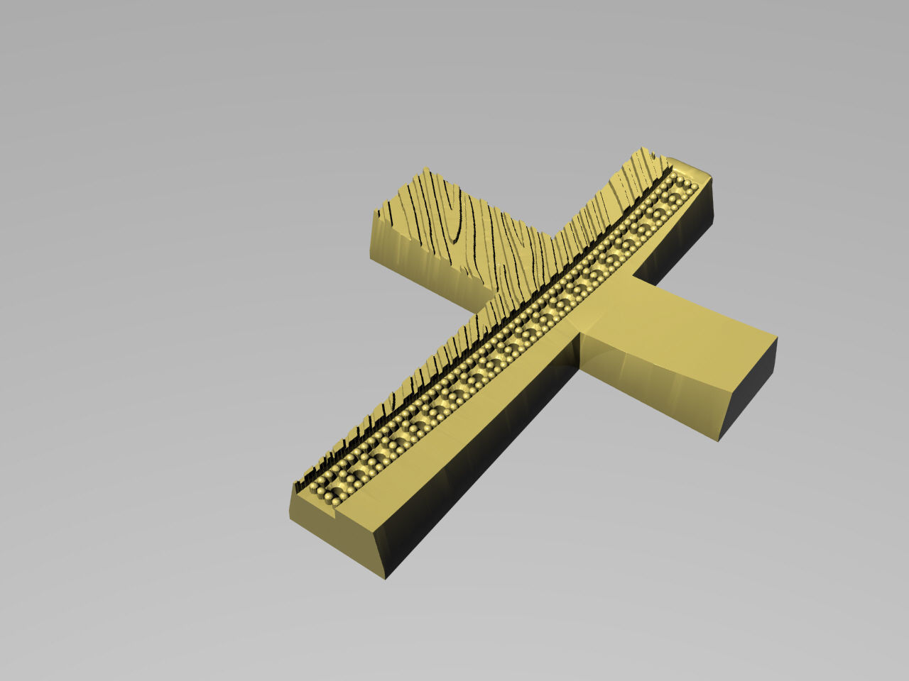 XZS-NEG-0016 gold cross 3D print model_2
