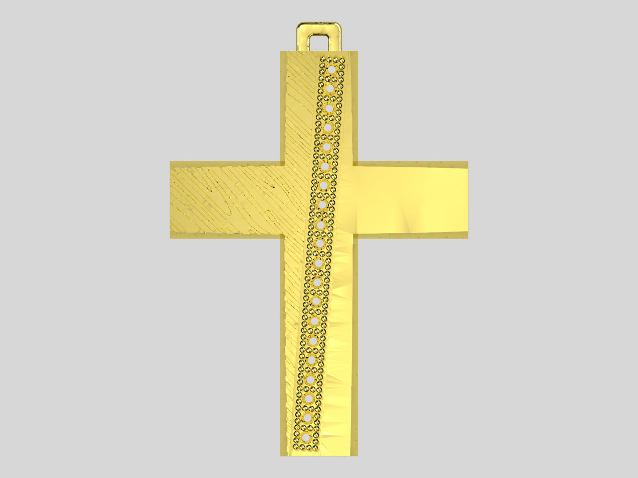 XZS-NEG-0016 gold cross 3D print model_1