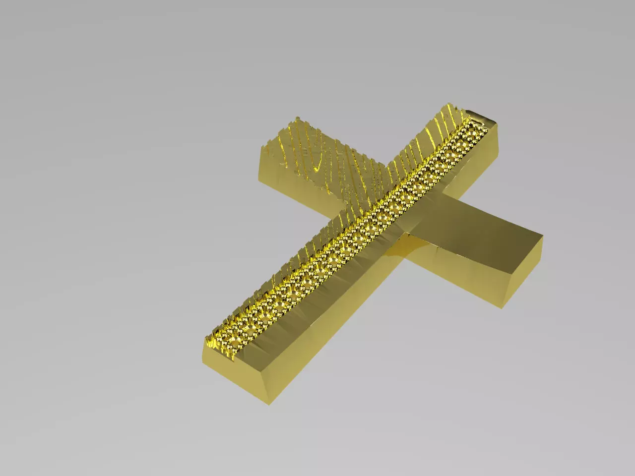 XZS-NEG-0016 gold cross 3D print model_0