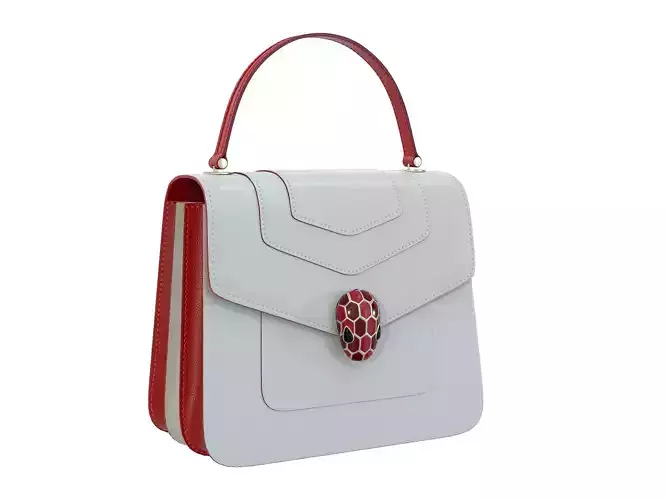 Bvlgari Serpenti Forever Bag Beige-Red Low-poly 3D model
