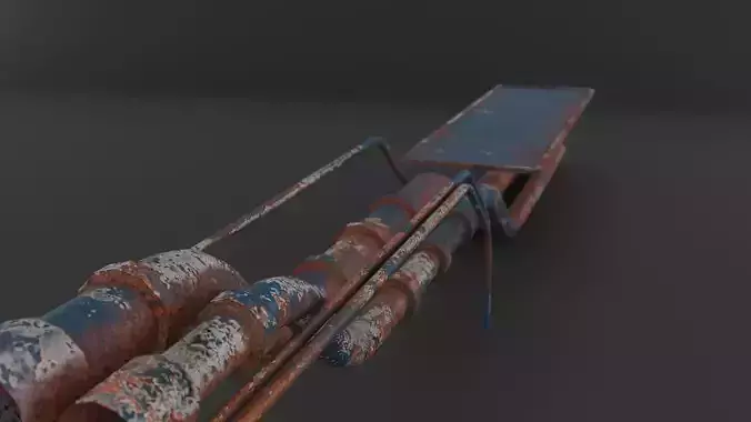 Low poly game ready 3d si-fi pipe asset