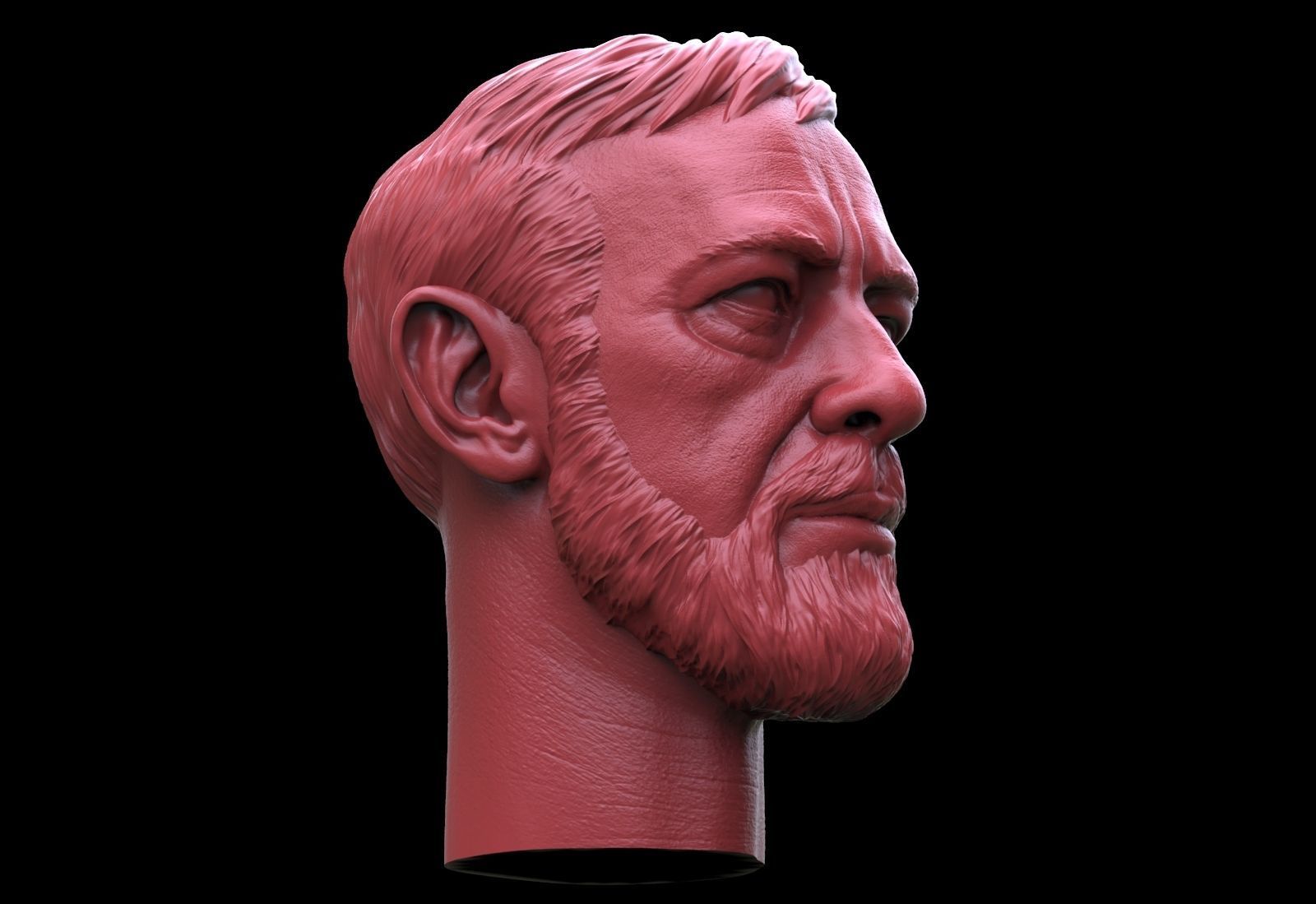 Obi- Wan Kenobi Head 3D print model_3