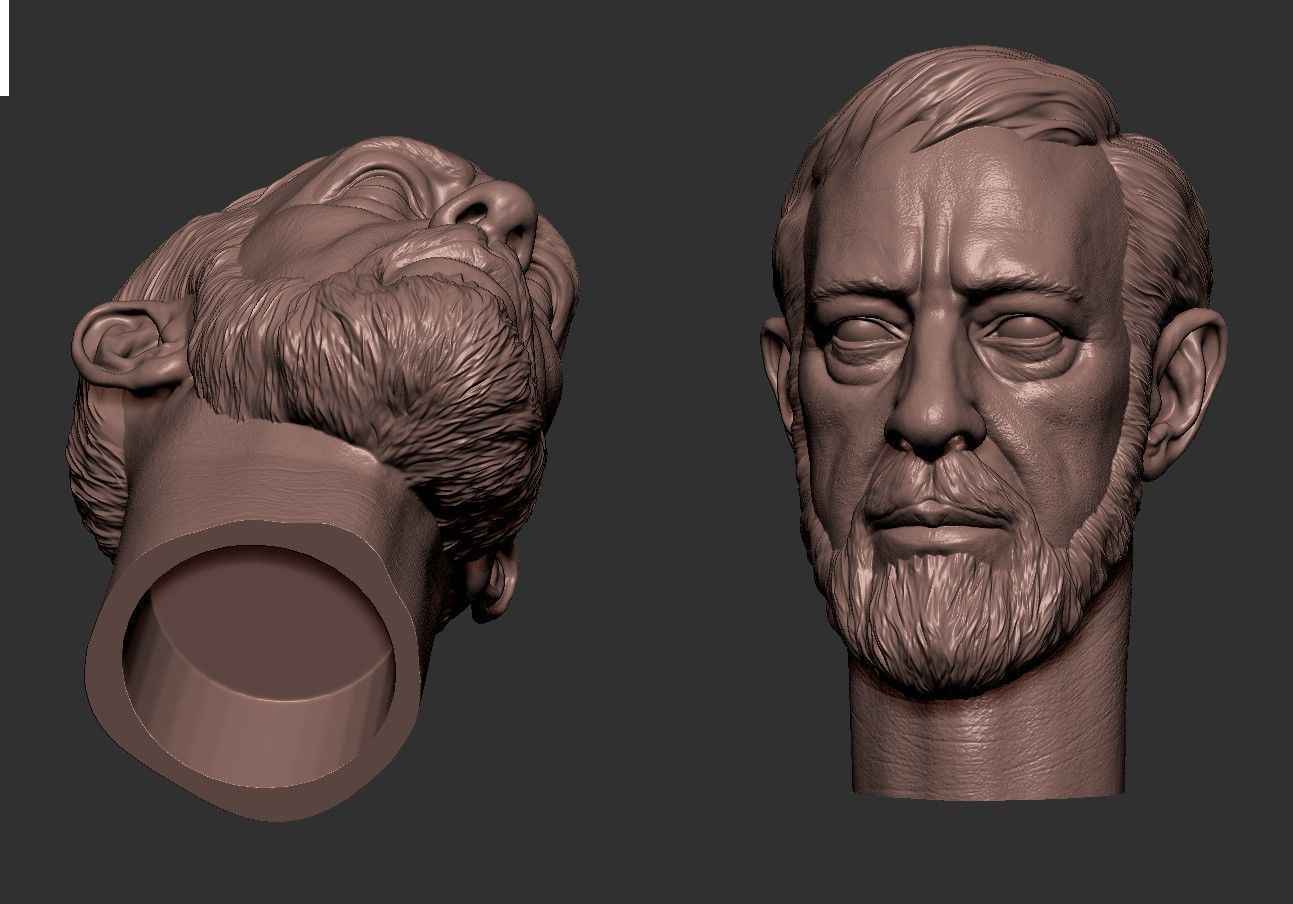 Obi- Wan Kenobi Head 3D print model_8