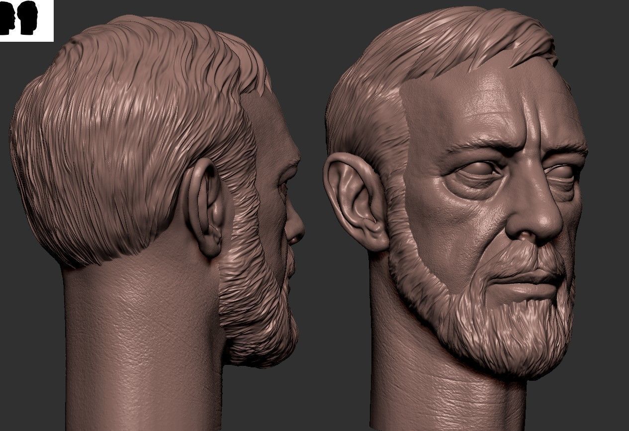 Obi- Wan Kenobi Head 3D print model_7