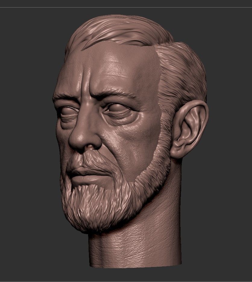 Obi- Wan Kenobi Head 3D print model_5