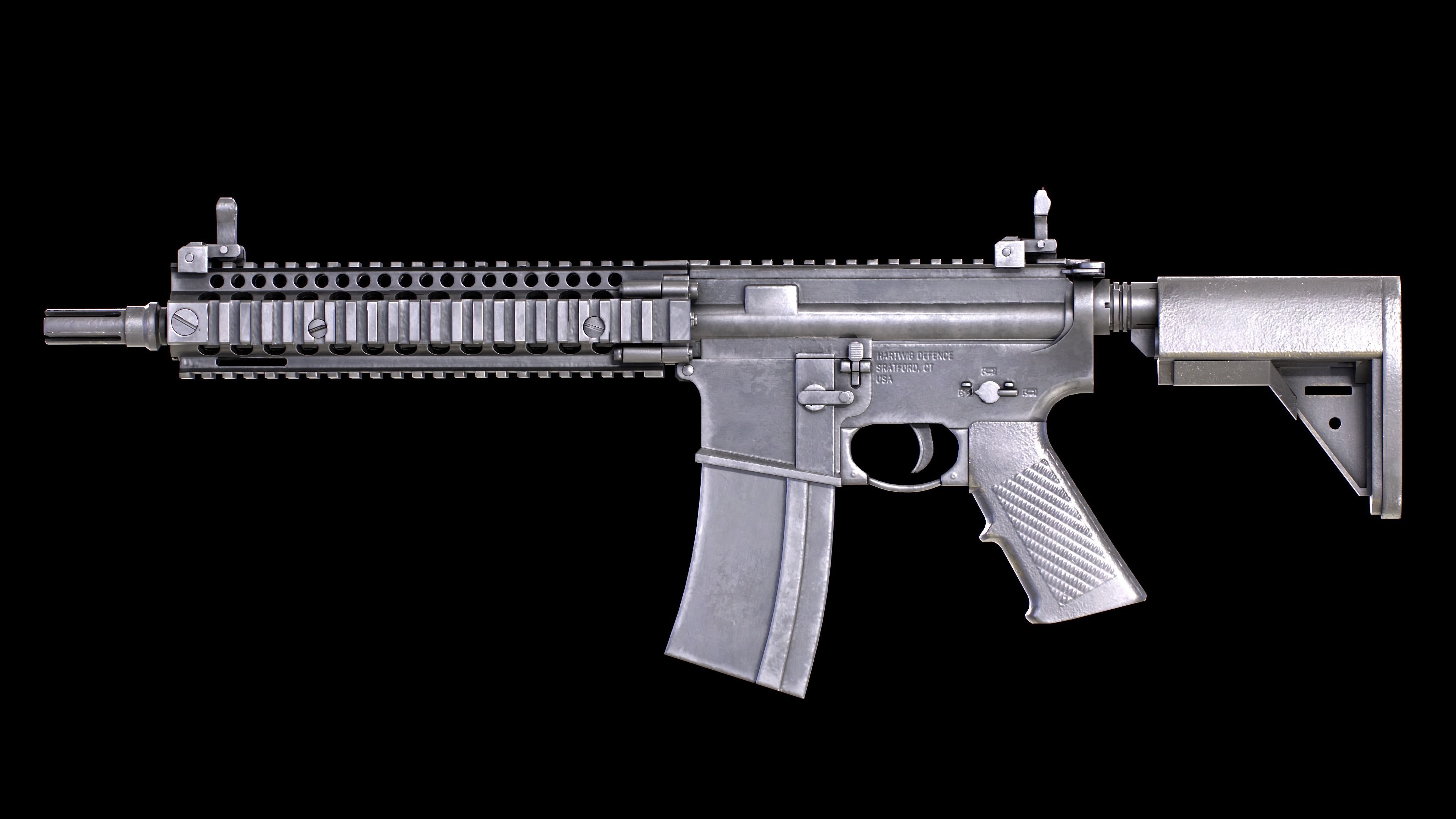 MK-18 Rifle PBR Worn Low-poly 3D model_5