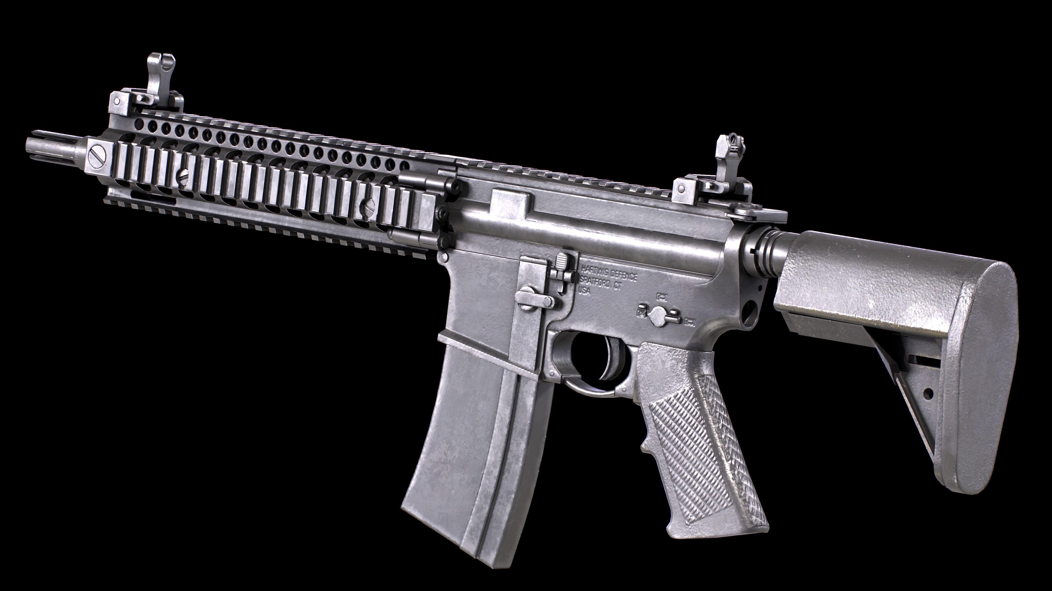 MK-18 Rifle PBR Worn Low-poly 3D model_2