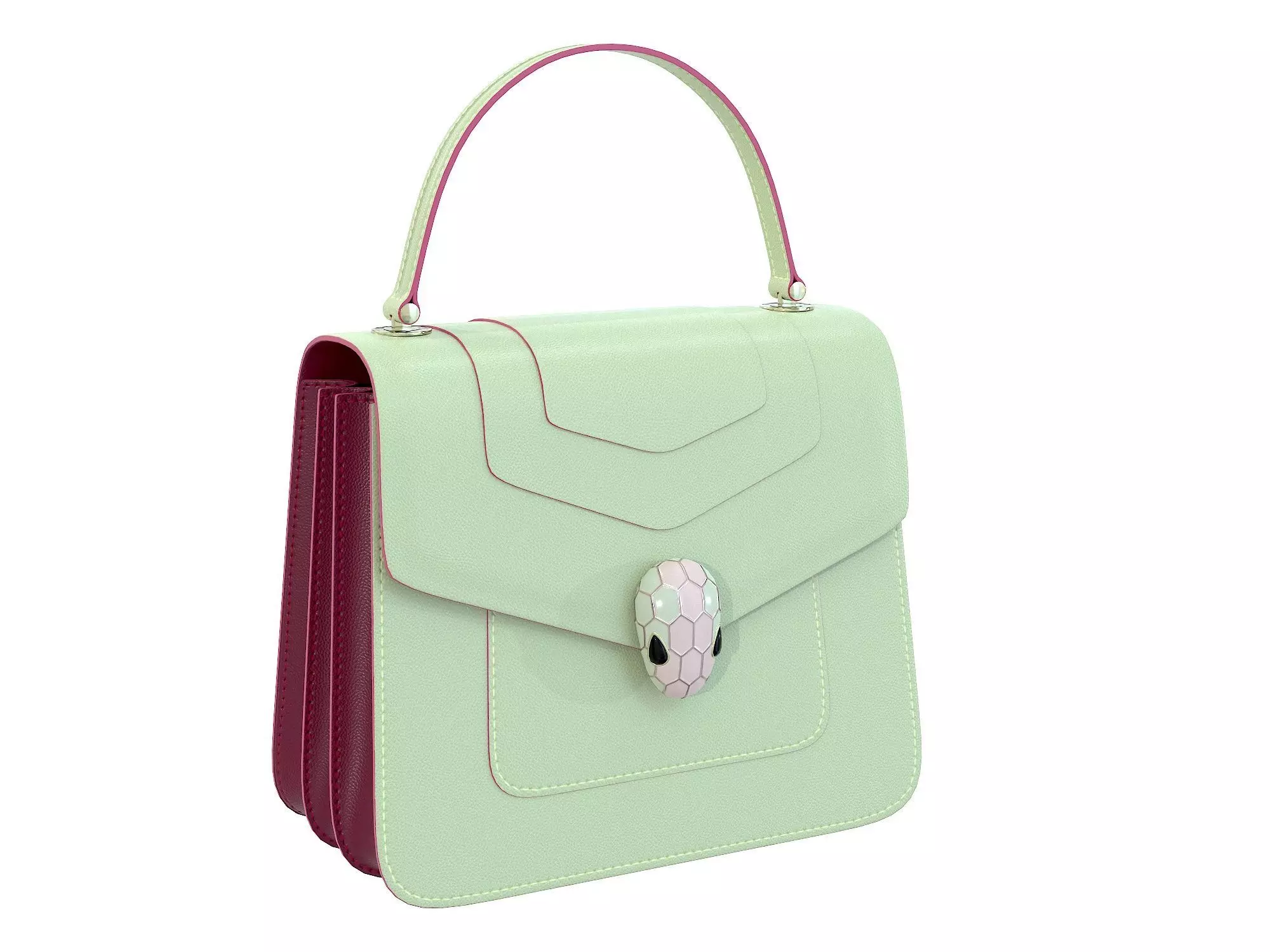 Bvlgari Serpenti Forever Bag Light-Green Low-poly 3D model