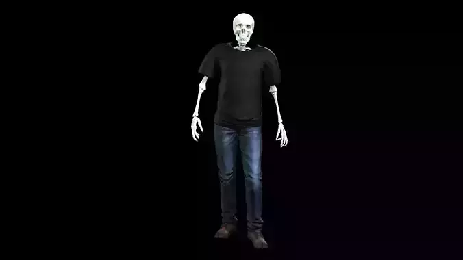 Skeleton dressed  Low-poly 3D model Low-poly 3D model