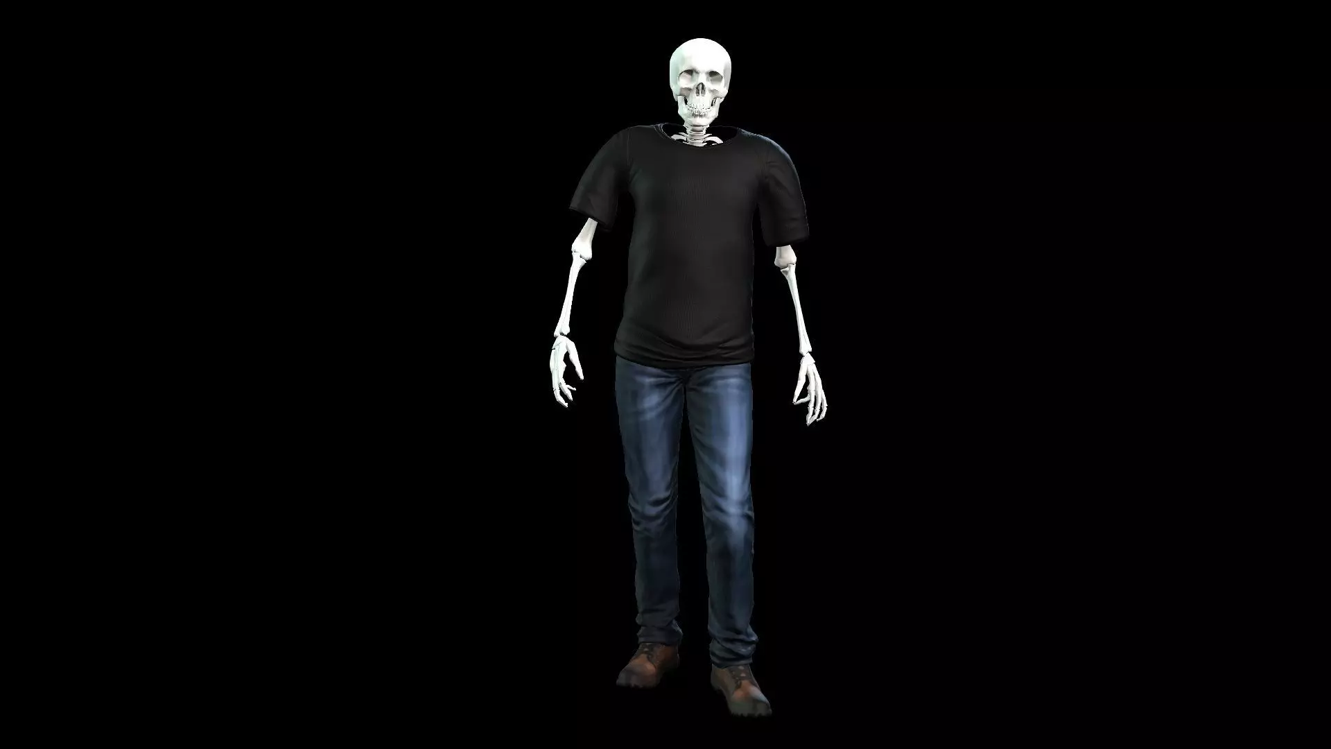 Skeleton dressed Low-poly 3D model Low-poly 3D model
