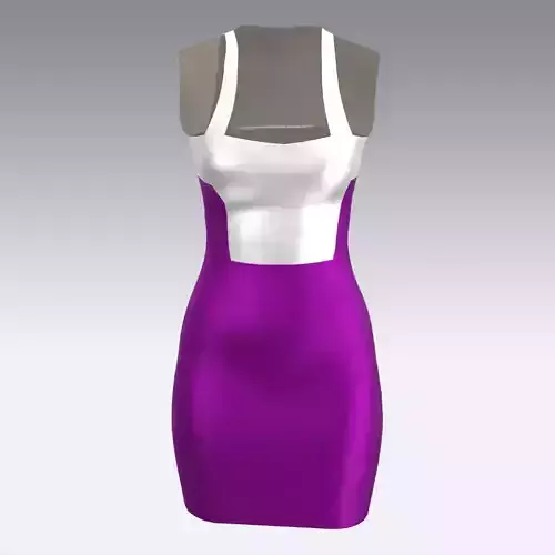 DRESS WHITE PURPLE MINI DRESS LOOK