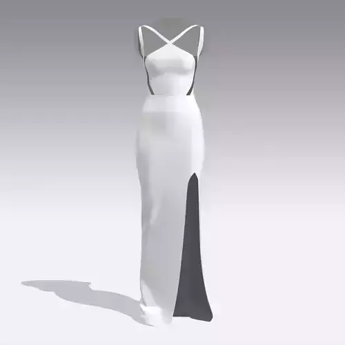 DRESS SLIT LONG WHITE