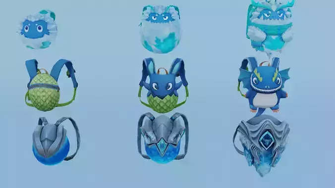 bag 9x Crystal Soul Cutesy Dragon Yeti Buddy 3D model