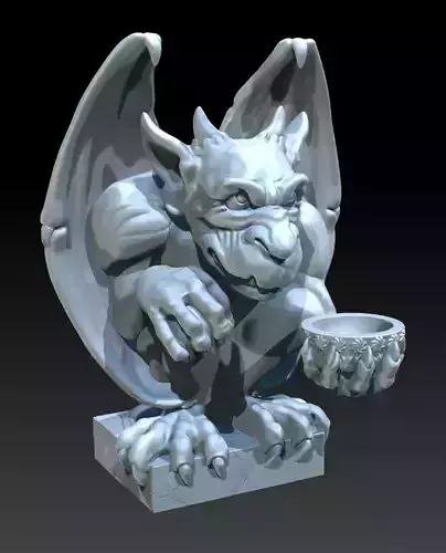 GARGOYLE HI POLY CANDELHOLDER 3D print model